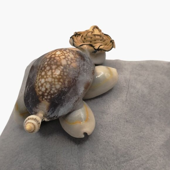 Sea Shell Turtle Figurine Miniature Woven Head Eyeglass Accents - Picture 5 of 9